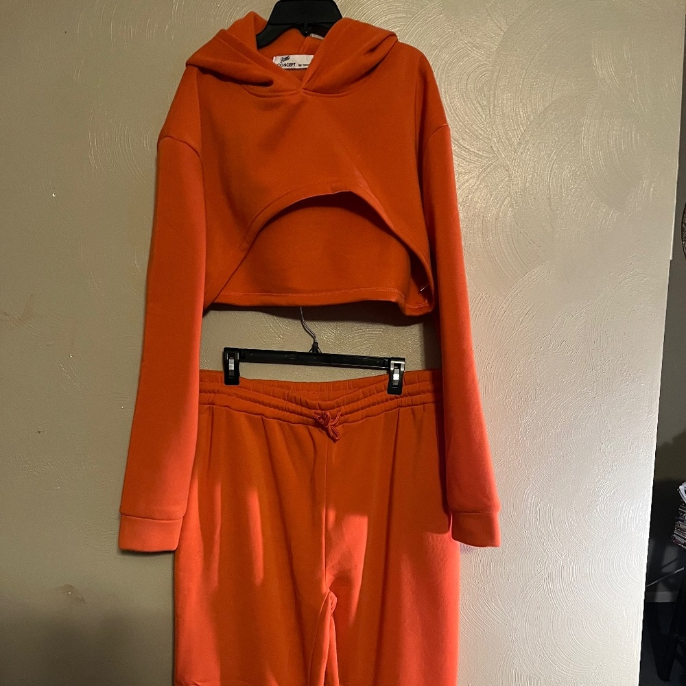 2 pc hooded sweat set